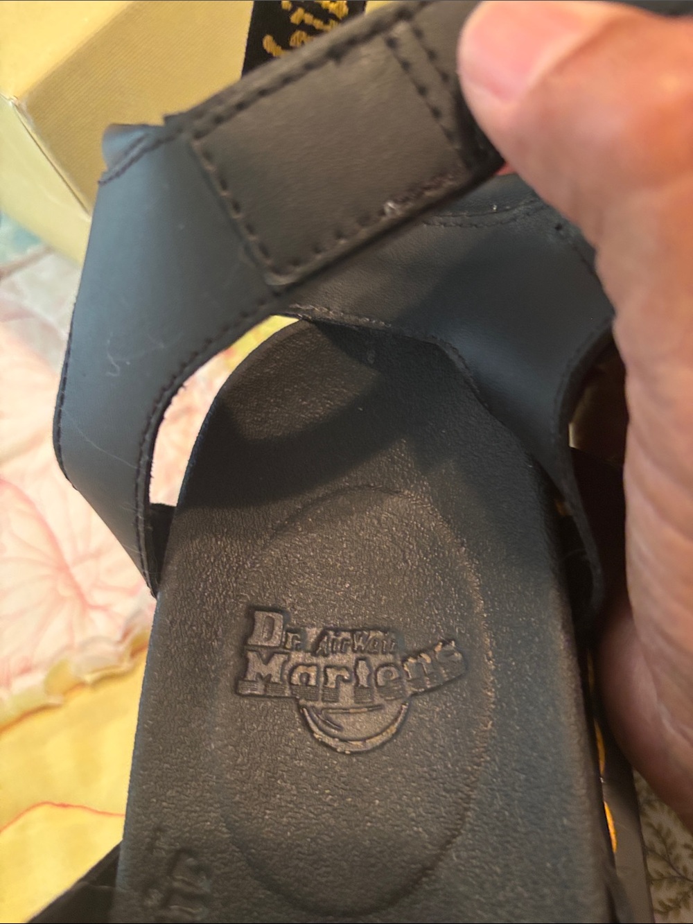 Dr. Martens Women Black Platform Strappy Sandals with Yellow Stitching-NWOT - Picture 8 of 10